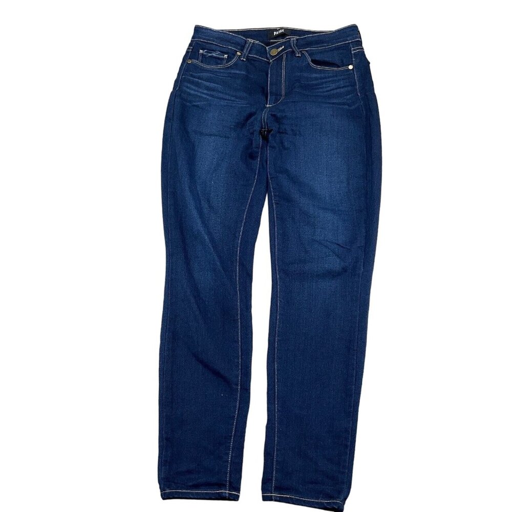 Paige Jeans Women 30Wx29L Dark Blue Hoxton Ankle Skinny Mid Rise Stretch Cotton